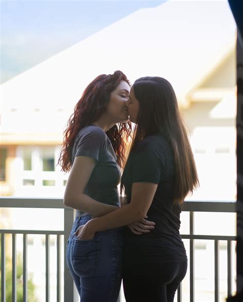 sexy lesbian girl|two attractive lesbian girlfriends passionately kissing and ...